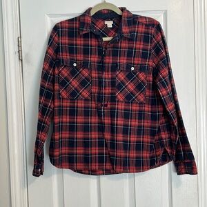 JCREW Zip Flannel Plaid Shirt